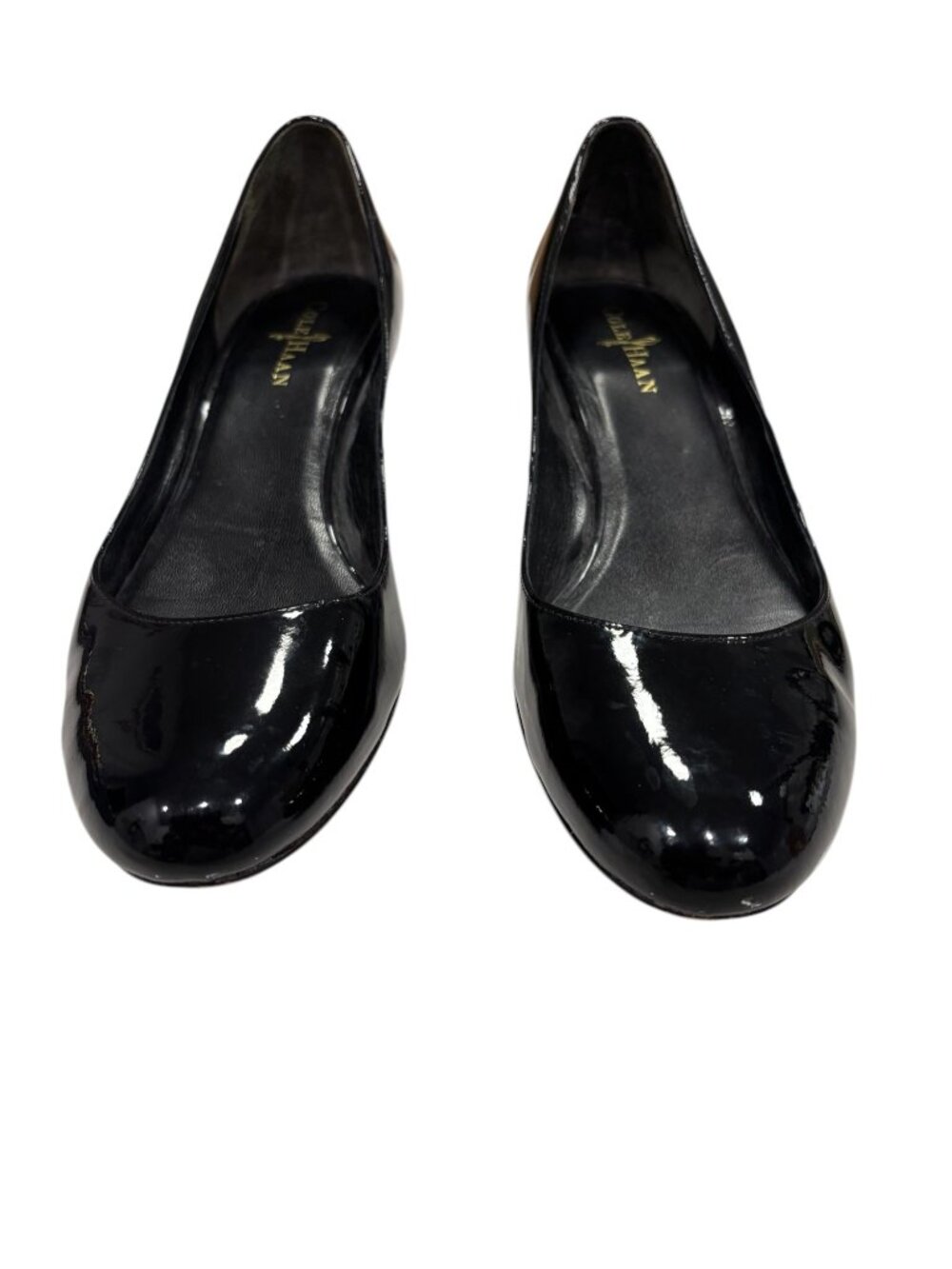 Cole Haan Wedge Heels Black Patent Leather Pumps Womens 9B - Picture 2 of 12